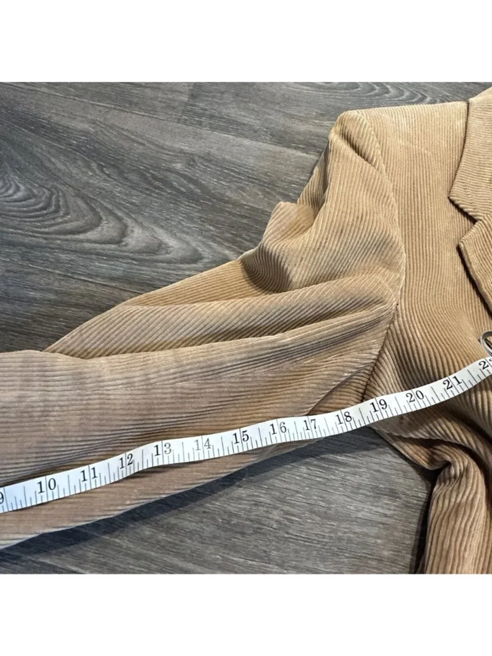 Jeremy Cobb 44L Hand Tailored Tan Corduroy Blazer Suede Elbow Patch Preppy VTG